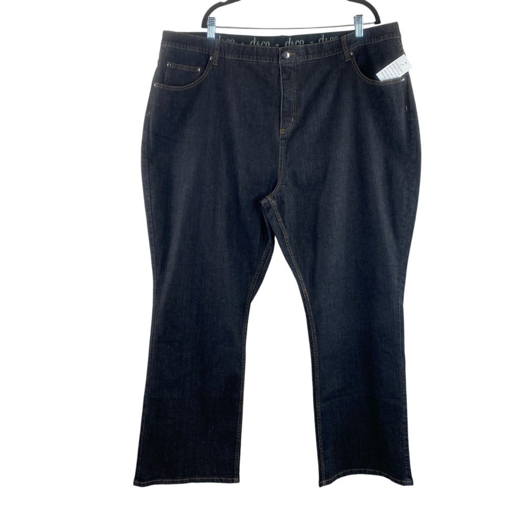Denim & Co. Women’s Black‎ Relaxed Fit Straight Leg Jeans Sz 28W